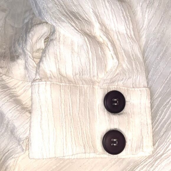 Moon River White Textured Button-Down Tie-Front Blouse Womens L - Picture 3 of 7